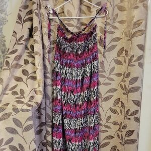 No Boundaries Vibrant Maxi Dress with Pink and Purple Hues